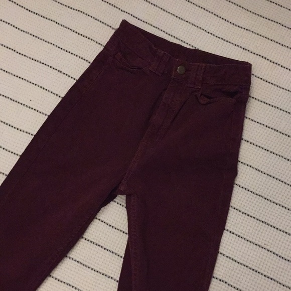 American Apparel High waisted Burgundy pants - Picture 2 of 5